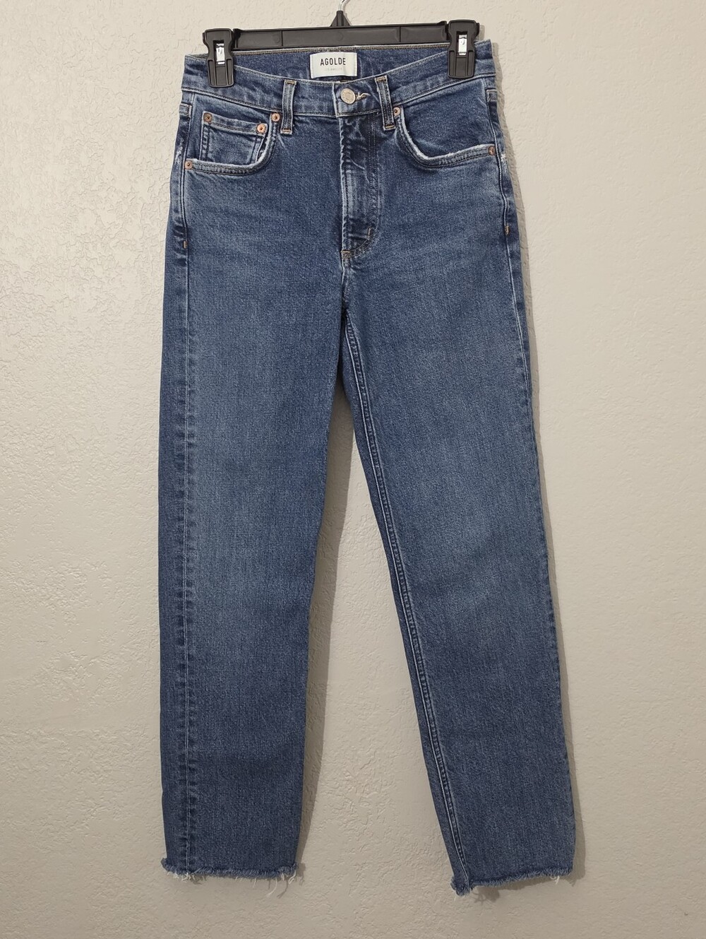 Agolde Kye Mid Rise Straight Crop Ankle Jeans In Mirage Med Wash Womens 23 - Picture 3 of 12